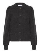 Slflulu Ls Structure Knit Cardigan Tops Knitwear Cardigans Grey Selected Femme