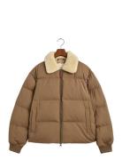 Padded Flannel Puffer Jacket Foret Jakke Beige GANT