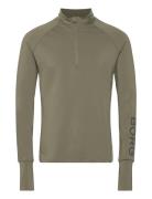 Borg Midlayer Half Zip Sport Sweatshirts & Hoodies Fleeces & Midlayers Khaki Green Björn Borg