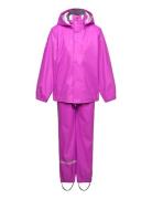 Pu Rain W. Susp. Recycled Outerwear Rainwear Rainwear Sets Purple Mikk-line