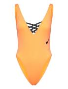 Nike W U-Back Piece Sneake Sport Swimsuits Orange NIKE SWIM