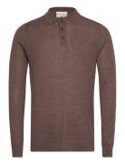 Bs Atlas Regular Fit Knitwear Tops Knitwear Long Sleeve Knitted Polos Brown Bruun & Stengade