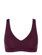 Sloggi Zero Feel 2.0 Soft Bra Lingerie Bras & Tops Soft Bras Bralette Burgundy Sloggi