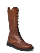 Boots - Flat - With Laces Shoes Boots Ankle Boots Laced Boots Brown ANGULUS