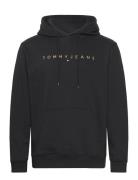 Tjm Reg Linear Gold Hood Ext Tops Sweatshirts & Hoodies Hoodies Black Tommy Jeans