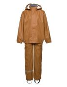 Pu Rain W. Susp. Recycled Outerwear Rainwear Rainwear Sets Brown Mikk-line