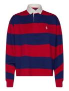 Striped Cropped Jersey Rugby Shirt Tops T-shirts & Tops Long-sleeved Red Polo Ralph Lauren