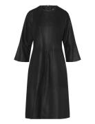 Rajadep Knee-Long Leather Dress Knælang Kjole Black DEPECHE