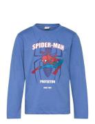 Tshirt Tops T-shirts Long-sleeved T-Skjorte Blue Spider-man