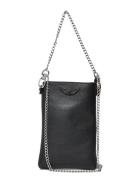 Rock Ph Pouch Grained Leather Mobilaccessory-covers Ph Cases Black Zadig & Voltaire