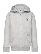 Dhm Bb Zip Hoodie Tops Sweatshirts & Hoodies Hoodies Grey U.S. Polo Assn.