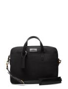 Leather-Trim Canvas Briefcase Computertaske Taske Black Polo Ralph Lauren