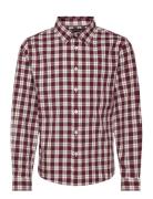 Small Check Regular Shirt Ls Tops Shirts Long-sleeved Shirts Burgundy Tommy Hilfiger