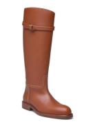 Calfskin Tall Riding Boot Lange Støvler Brown Polo Ralph Lauren