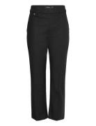 Stretch Cotton-Blend Pant Bottoms Trousers Straight Leg Black Lauren Women