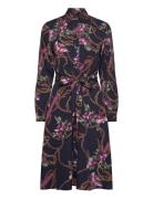 Print Crepe Shirtdress Kort Kjole Black Lauren Ralph Lauren