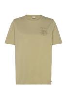 Washed With Chest Artwork Relaxed Fit T-Shirt Tops T-shirts & Tops Short-sleeved Khaki Green Scotch & Soda