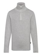 Jprblamilano Stitch Knit Half Zip Jnr Tops Knitwear Pullovers Grey Jack & J S