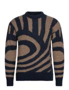 Hairy Big Waves Dropped Shoulder Sweater Tops Knitwear Round Necks Brown Scotch & Soda