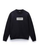 Box Logo Sweatshirt Tops Sweatshirts & Hoodies Sweatshirts Black Napapijri