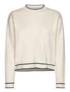 Contrast Trim Sweater Tops Knitwear Jumpers Cream Mango