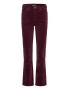 Stretch Corduroy Mid-Rise Straight Pant Bottoms Trousers Straight Leg Burgundy Lauren Ralph Lauren