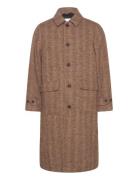 Maximilian Herringb Wool Coat Uldfrakke Frakke Brown Les Deux