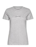 Monologo Slim Tee Tops T-shirts & Tops Short-sleeved Grey Calvin Klein Jeans