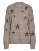 Markus Ws Stars Tweed Designers Knitwear Jumpers Beige Zadig & Voltaire