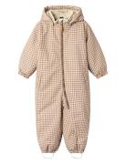 Nmflasnow10 Suit Aop 1Fo Lil Outerwear Coveralls Snow-ski Coveralls & Sets Beige Lil'Atelier