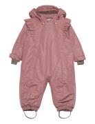 Baby Snowsuit W. Frills Outerwear Coveralls Snow-ski Coveralls & Sets Pink En Fant