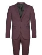 Plain Mens Suit - Normal Length Habit Burgundy Lindbergh