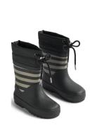 Rubber Boot Thermo Print Shoes Rubberboots High Rubberboots Black Wheat