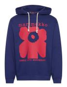 Luuppi Unikko Placement Tops Sweatshirts & Hoodies Hoodies Navy Marimekko