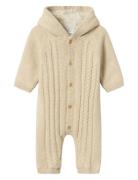 Nbnosuit Ls Knit Wholesuit Outerwear Fleece Outerwear Fleece Suits Cream Name It