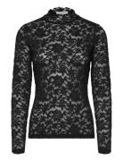 Long Sleeve Turtleneck T-Shirt Tops T-shirts & Tops Long-sleeved Black Rosemunde