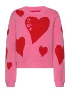 Heartscras Pullover Tops Knitwear Jumpers Pink Cras