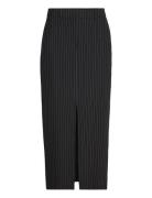 Edith Slit Tailored Skirt Pencilnederdel Nederdel Black Bubbleroom