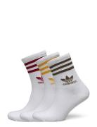 3 Stripes Crew Sock 3 Pair Pack Sport Socks Regular Socks White Adidas Originals