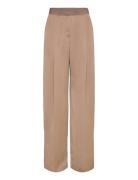 Wide Leg Long Pants, 2261 Satin Bottoms Trousers Wide Leg Beige STINE GOYA