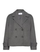 Renate Short Wool Blend Jacket Uldjakke Jakke Grey Bubbleroom