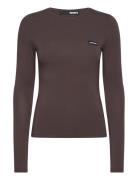 Long Sleeve T-Shirt Tops T-shirts & Tops Long-sleeved Brown ROTATE Birger Christensen