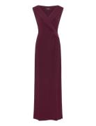 Jersey Off-The-Shoulder Gown Maxikjole Festkjole Burgundy Lauren Ralph Lauren