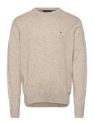 Pima Org Ctn Cashmere Crew Neck Tops Knitwear Round Necks Beige Tommy Hilfiger