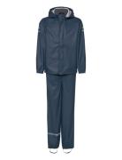 Pu Rain No Susp. Recycled Outerwear Rainwear Rainwear Sets Blue Mikk-line