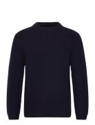 Boxy Wool Knit - Dark Grey Melange Tops Knitwear Round Necks Navy Garment Project