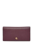 Crosshatch Leather Slim Wallet Bags Card Holders & Wallets Wallets Burgundy Lauren Ralph Lauren