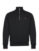 Half Zip Sweatshirt Tops Sweatshirts & Hoodies Sweatshirts Black Fred Perry