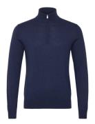 Cotton Cashmere Hzip Tops Knitwear Half Zip Jumpers Navy Hackett London