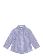 Striped Cotton Poplin Shirt Tops Shirts Long-sleeved Shirts Blue Ralph Lauren Baby